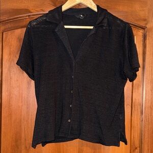 Banana Republic Black Women's Casual Button Down Shirt